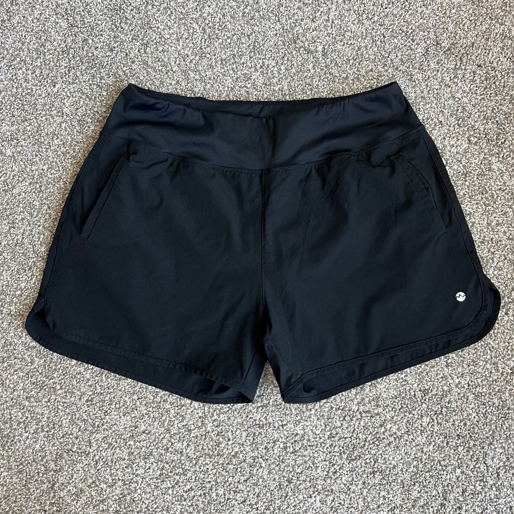 Willit Black Double Layer Outdoor Shorts, Size Large